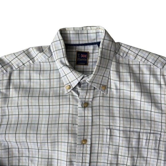 T. Harris London Long Sleeve Check Button Down Dress Shirt Men's Large (L) - Picture 6 of 6